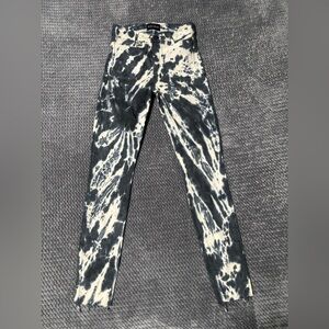 Black Orchid Tie-Dye Denim Jeans in Black & Cream size 26